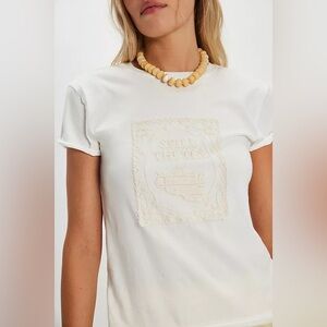 New Free People Tricia Fix Spill The Tea Tee Sz Xs 100% Cotton MSRP:$80